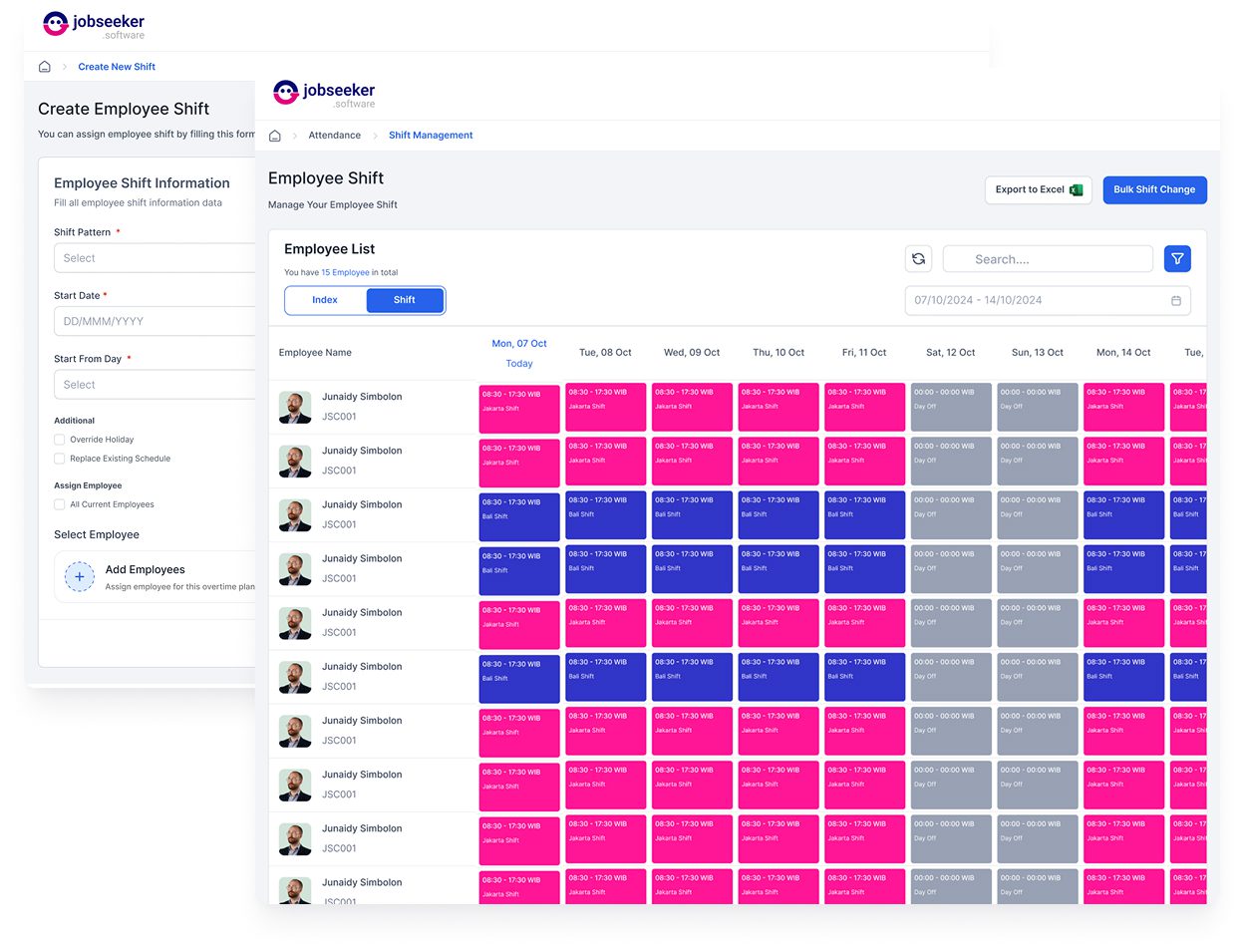 HRIS & ESS - Shift Management - Jobseeker Software