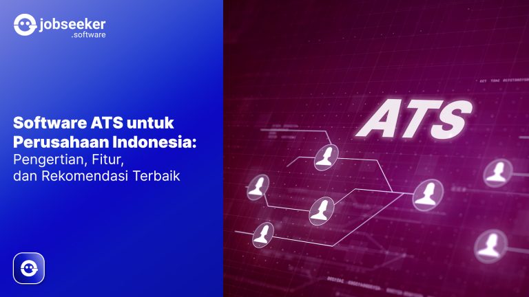 Featured image "Software ATS untuk Perusahaan Indonesia" dengan ilustrasi ikon kandidat dengan ATS.